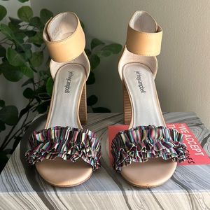 Jeffrey Campbell Multi Color Ruffle Block Heel